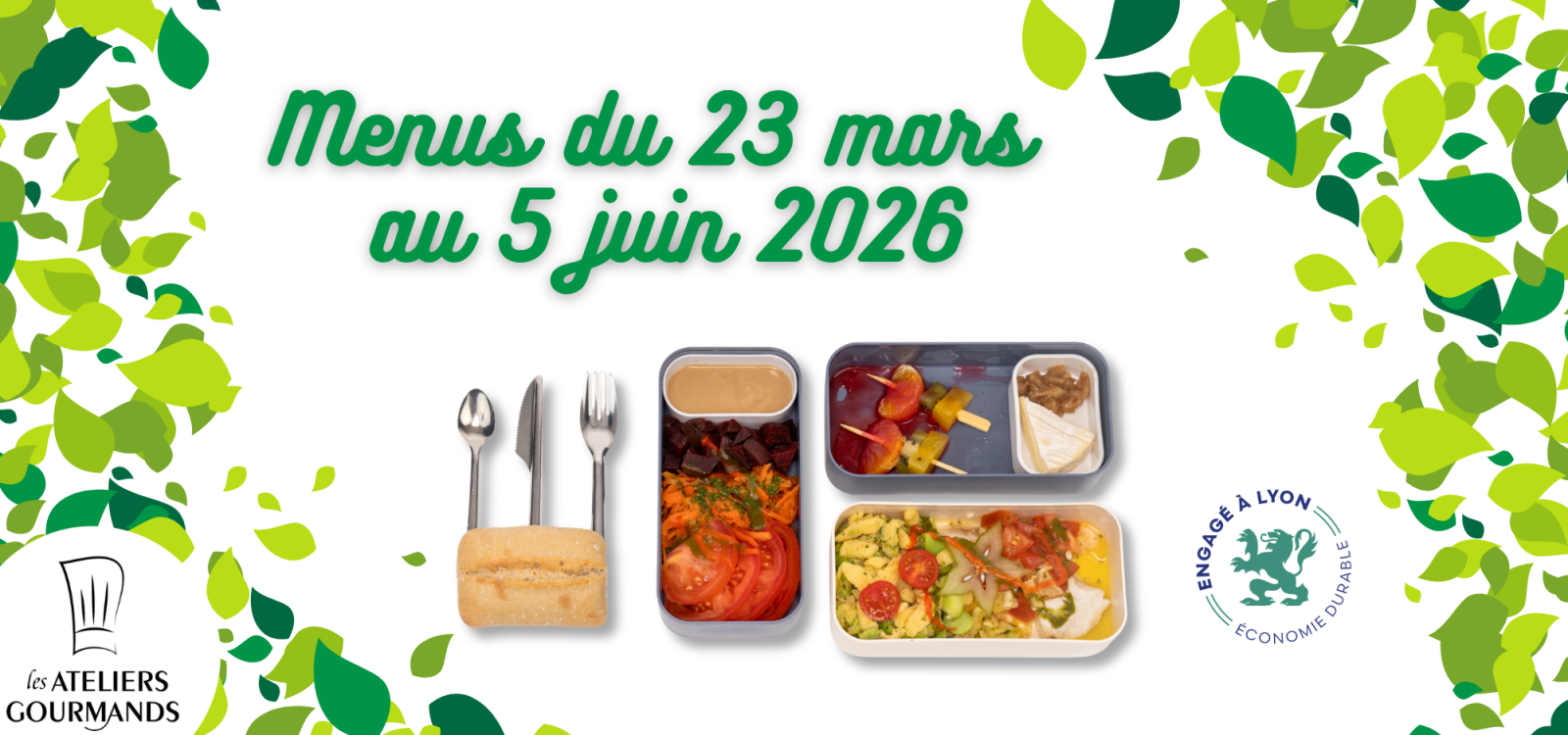  Menus PLATEAUX REPAS  ZERO DECHET de l'ESAT la Roue ! 